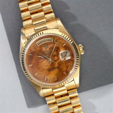 rolex day date wood